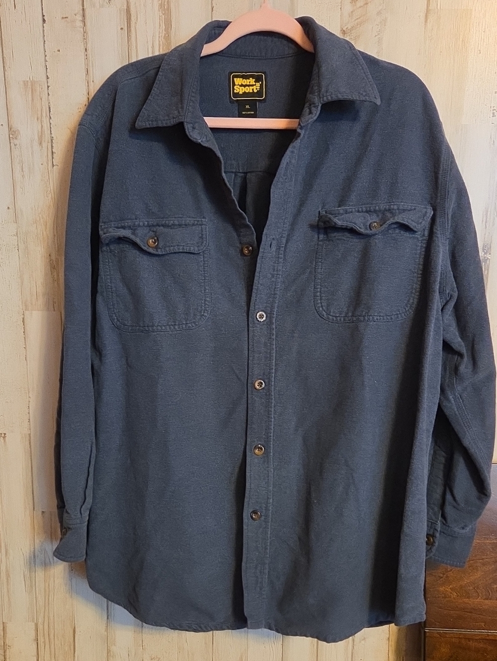 Men’s Navy Lightweight Button-Up Shirt Jacket